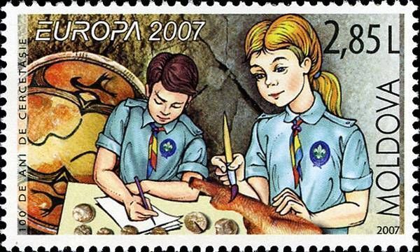 Scouts Studying Archaeology