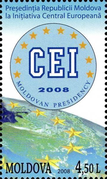 Map of Eastern Europe, Stars and the Emblem of the CEI