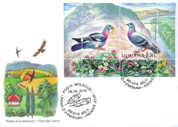 Cachet: Birds Flying Over the Countryside