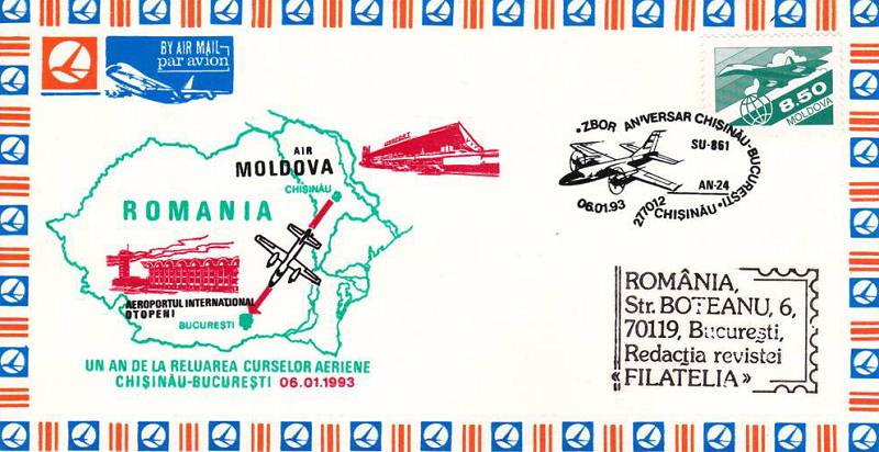 № CS1993/1 - Chișinău - București - Chișinău ruta de zbor