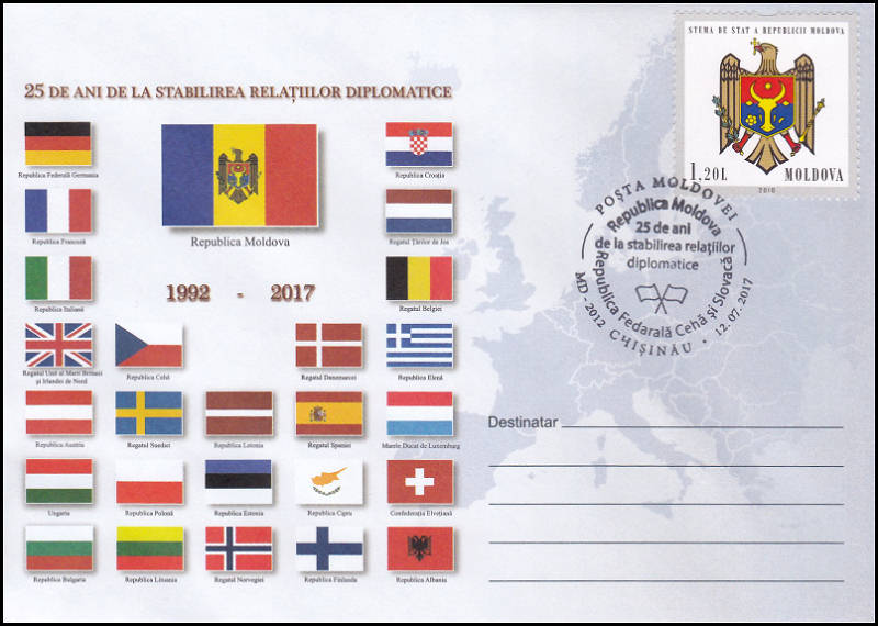 № CS2017/35 - 25 de ani de relații diplomatice: Republica Federală Cehă  și Slovacă
