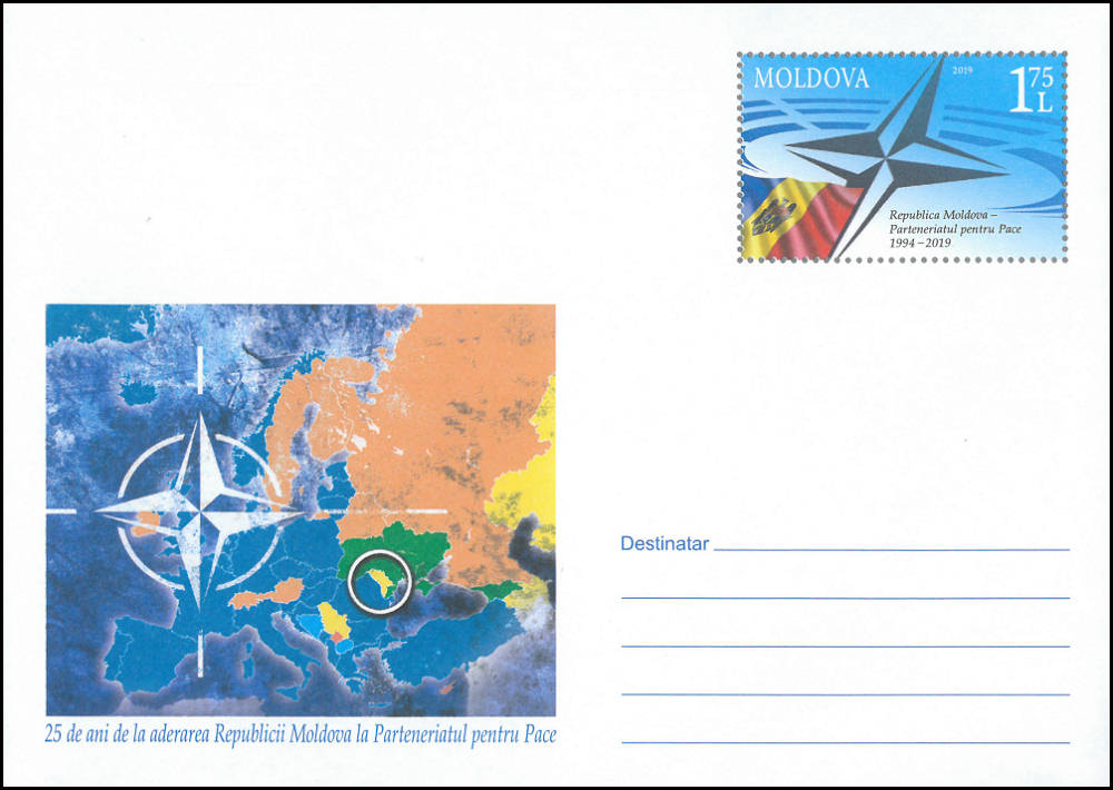 Envelope: Map of Europe Showing the Member States of the «Partnership for Peace» (Address Side)