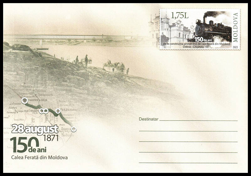 Envelope: Railway Line Between Odessa and Chișinău and View of the Bridge Built Over the Dniester River in Tighina (Address Side)
