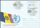 Flag of Moldova and the Emblem of the World Health Organisation