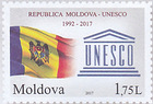 Flag of Moldova and the Emblem of UNESCO