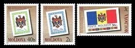 № - 394-396 - 10th Anniversary of the First Stamps of the Republic of Moldova
