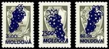 № - 98-100 - USSR stamps overprinted «MOLDOVA» and Grapes (II)