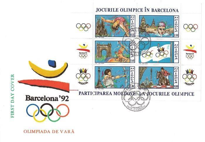 Cachet: Emblem of the Olympic Games - «Republica Moldova» Omitted