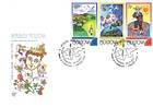 № 446-448 FDC - World Post Day 2002 - Childrens Drawings: «Post Expands Horizons» 2002