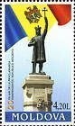 State Flag of the Republic and the Statue of Ștefan cel Mare in Chişinău