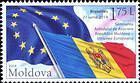 № 876 (1.75 Lei) Flags of the European Union and the Republic of Moldova