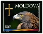 Alegoria a simbolurilor de stat ale Republicii Moldova (acvila, crucea și drapelul)